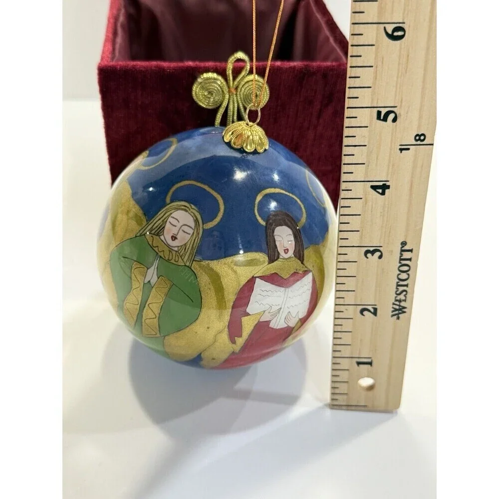2000 Li Bien Hand Painted Christmas Ornament Pier 1 Angels Singing Praying Large